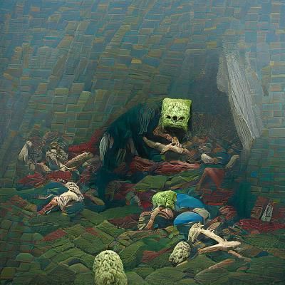 Minecraft World in Gothic Horror Style