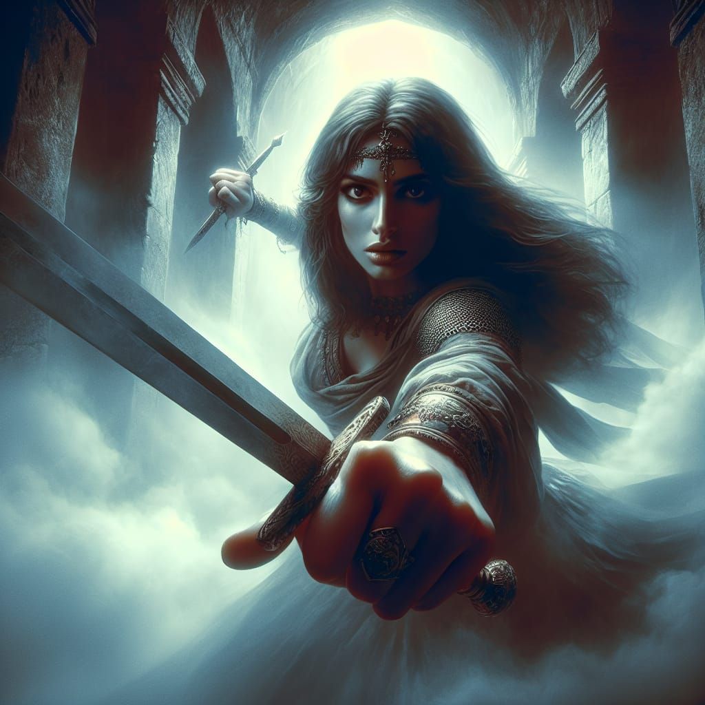 Underworld Warrior Wields Sword in Romantic Style