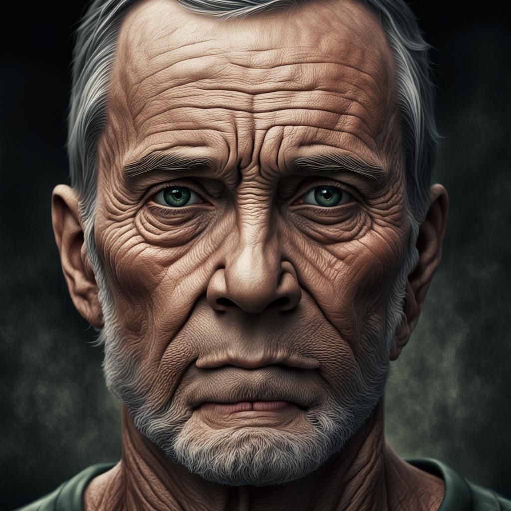 Resilient Male Portrait in Hyper-Realistic Digital Art