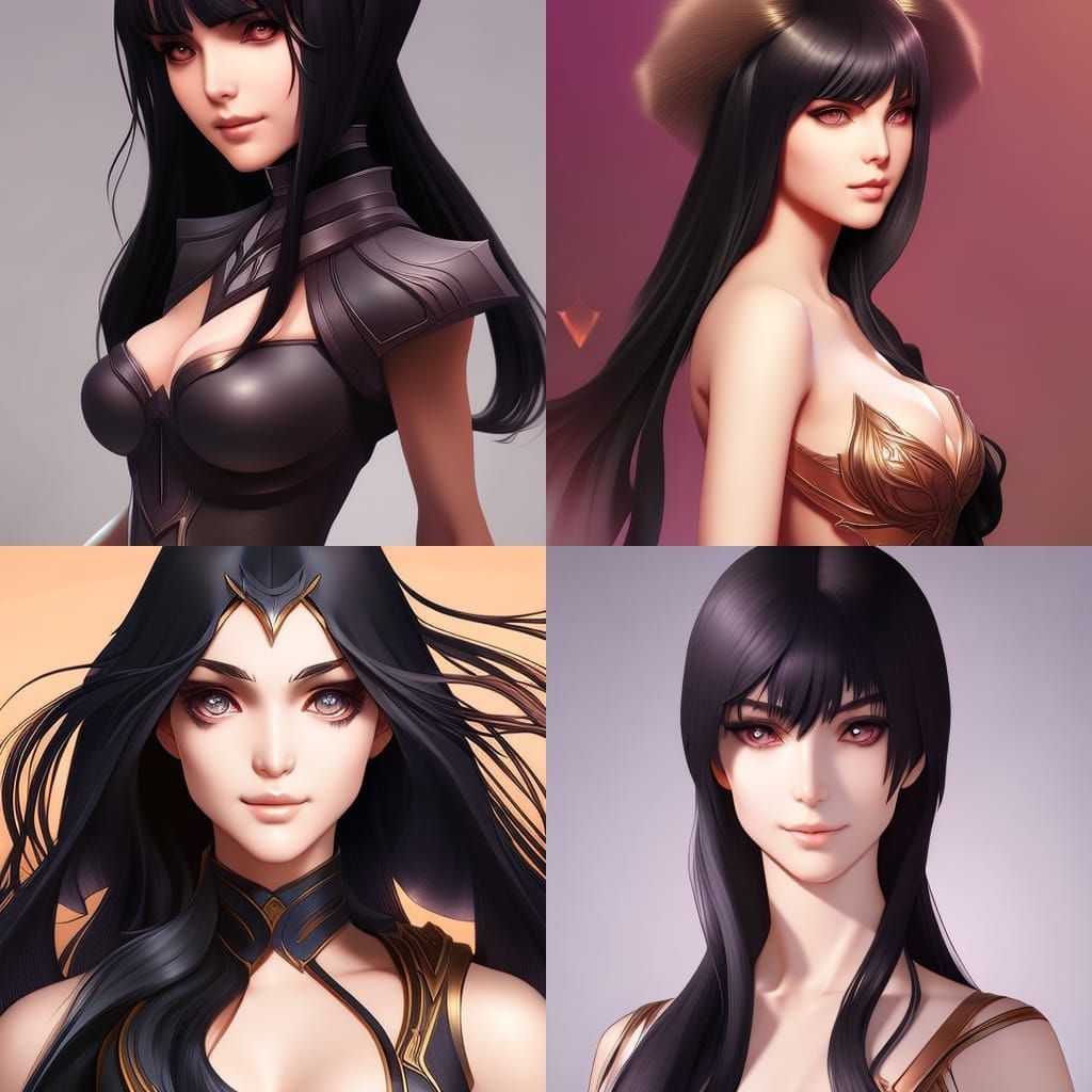 Detailed Cartoon Girl Portrait in Digital Art Style