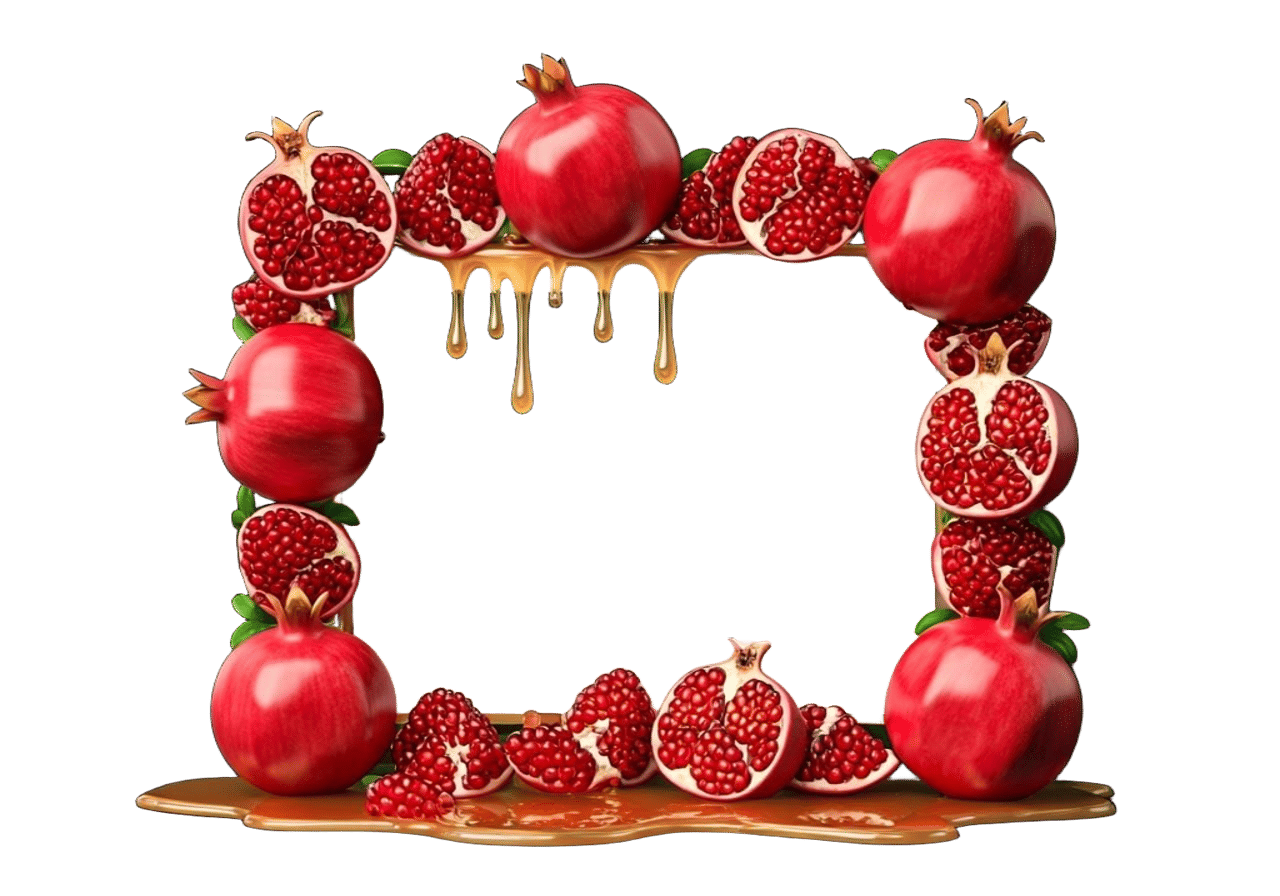 Pomegranate and Honey Photo Frame in 3D Style