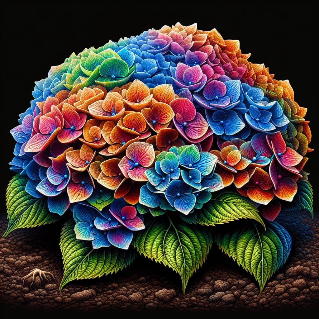 Vibrant Hydrangea Emerges: A Botanical Beauty