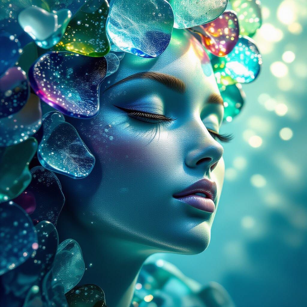 Vivid Sea Glass Sculptures With Dramatic Lighting