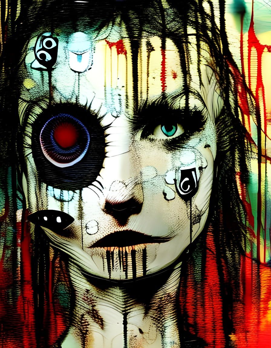 Intricate Portrait of Woman in Maximalist Style