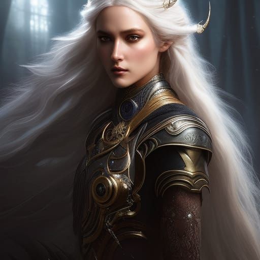 Gorgeous Elven Woman Portrait in Fairycore Style
