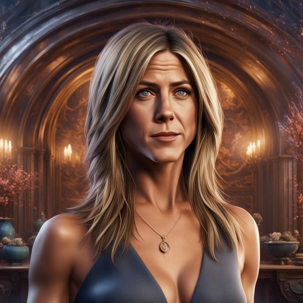 Amoeba Art: Jennifer Aniston in Detailed Matte Painting