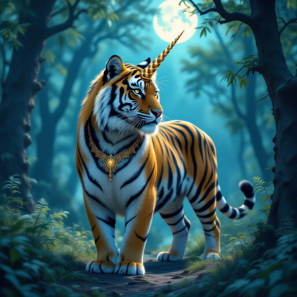 Majestic Tigercorn In Mystical Forest