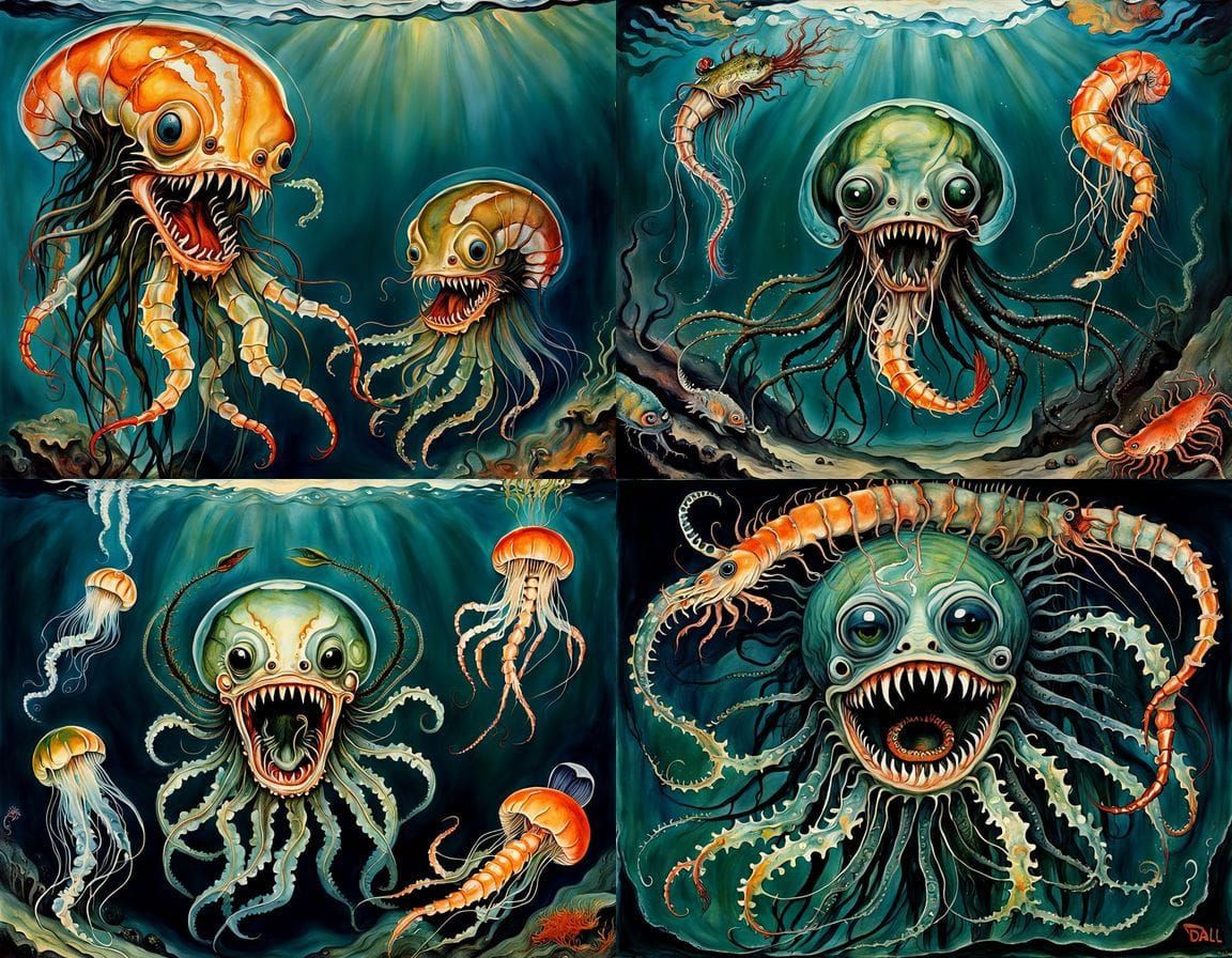 Surreal Indian Horror Scene in the Style of Dali and Schiele