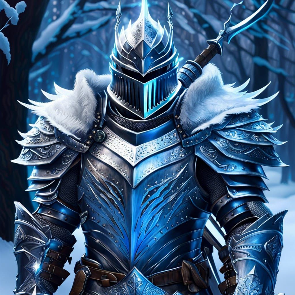 Epic Winter Knight with Ice Shard Sword