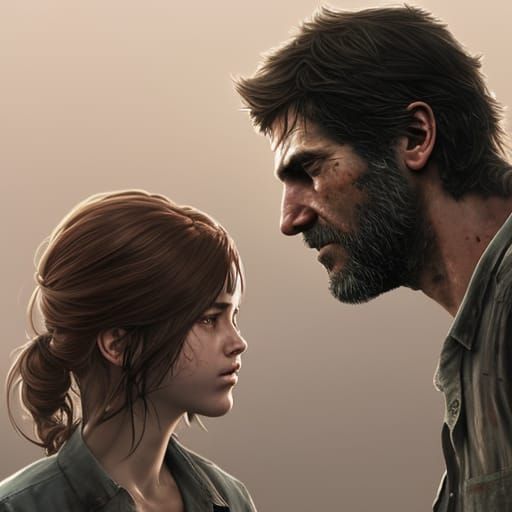 Joel and Ellie Portrait in Art Nouveau Style