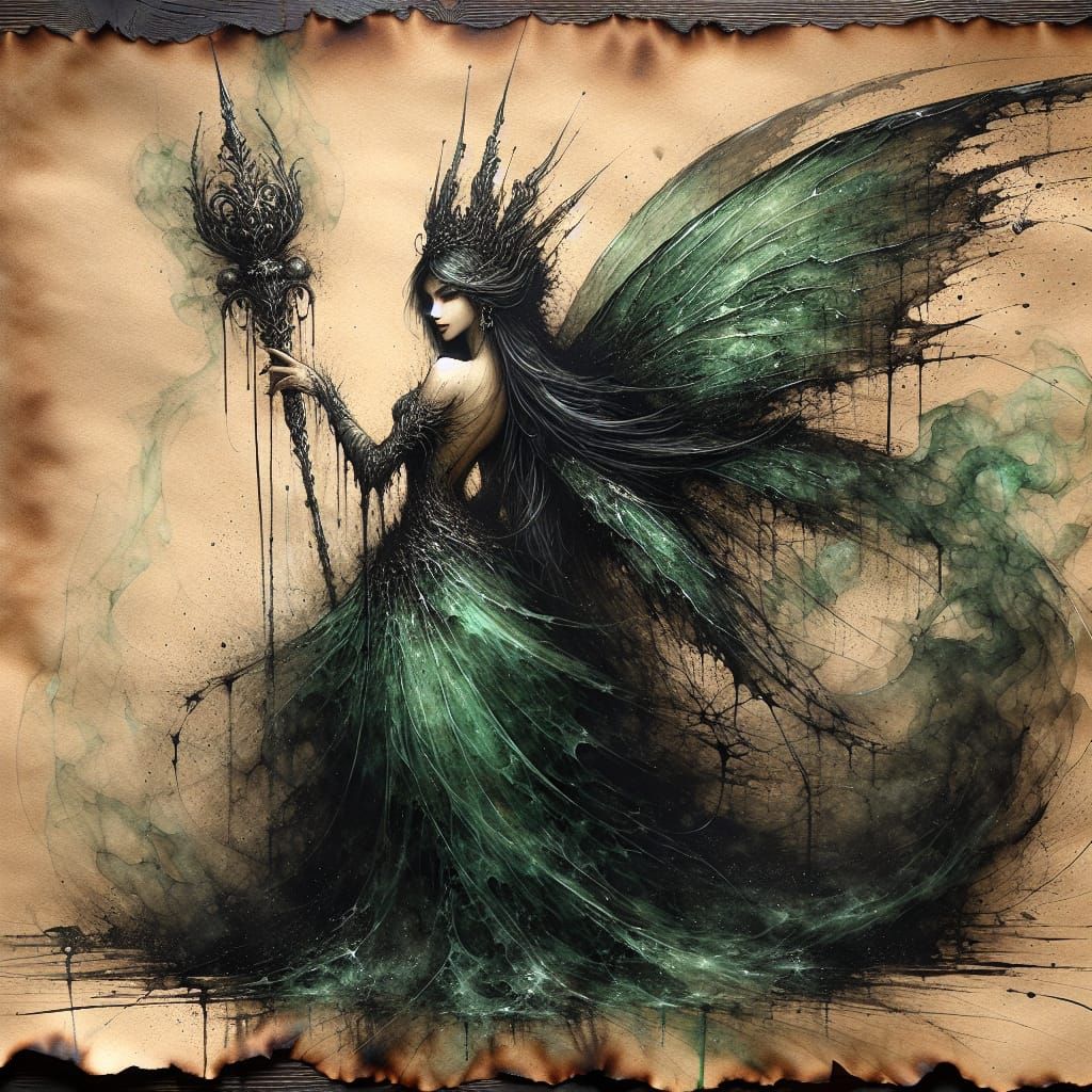 Ethereal Queen of the Faeries in Antiquated Style