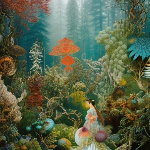 Quantum Mind in Mycelium Network: Fashion Magazine Art