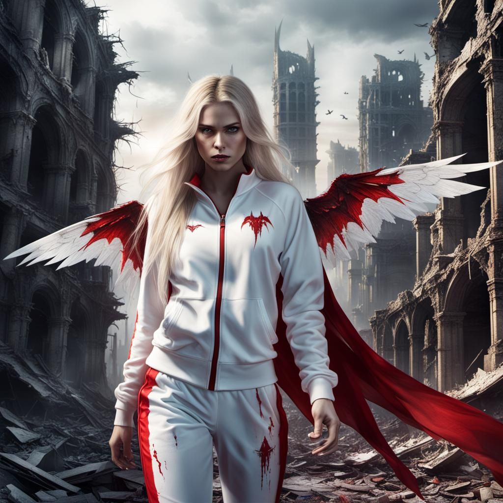 Vampire Girl Explores Ruined City: Digital Matte Painting