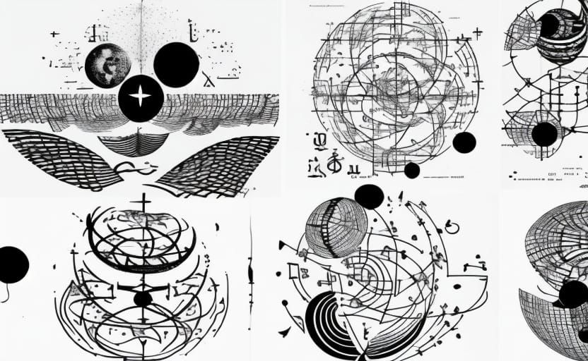 Abstract Moon of Floating Symbols, Typographic Art