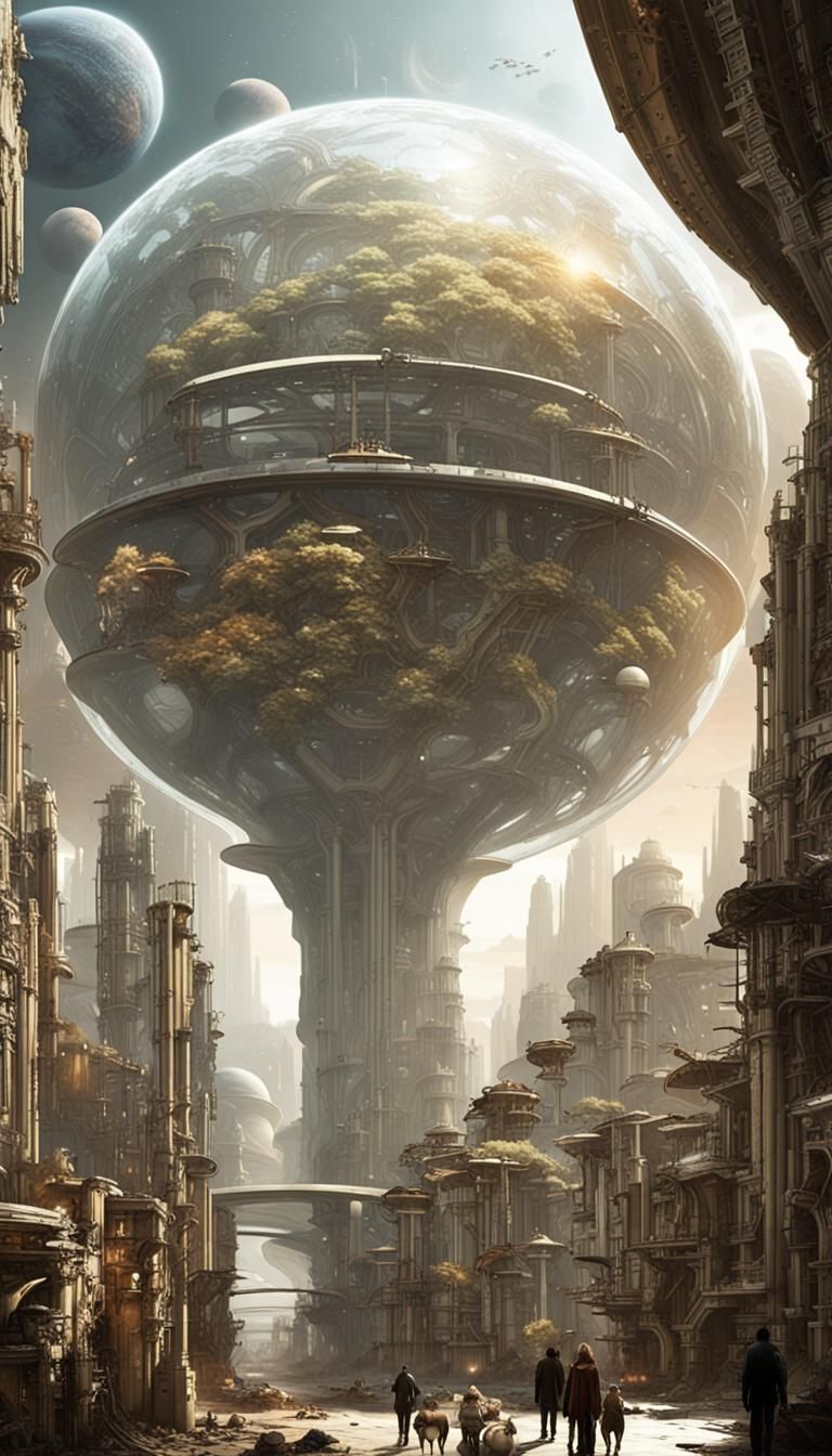 Futuristic Domed City on Alien Planet