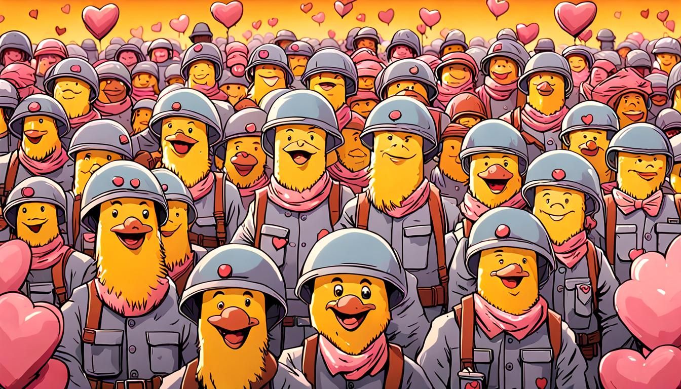 Surreal Soldiers in Neo-Primitivism Style