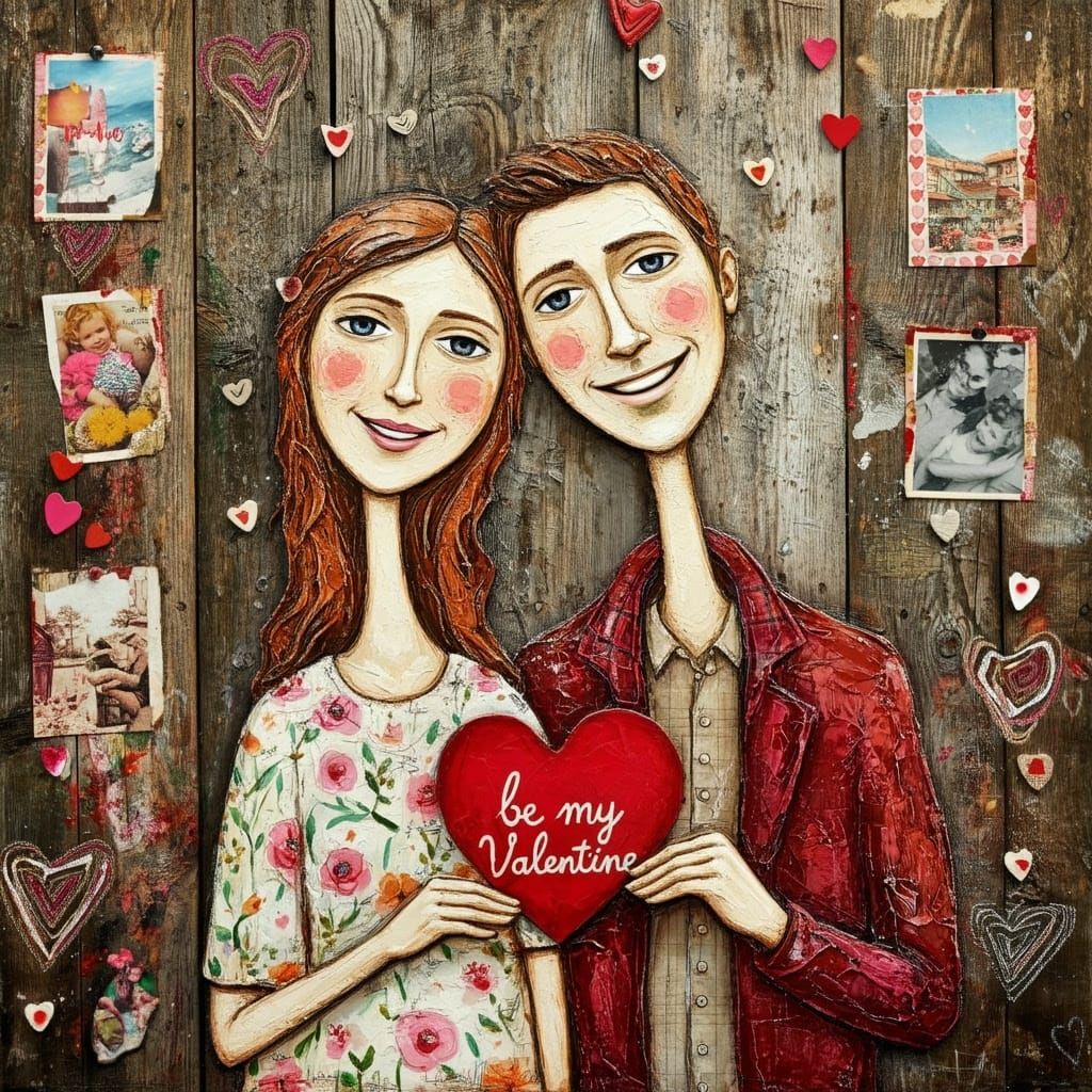Romantic Couple's Valentine's Day Collage