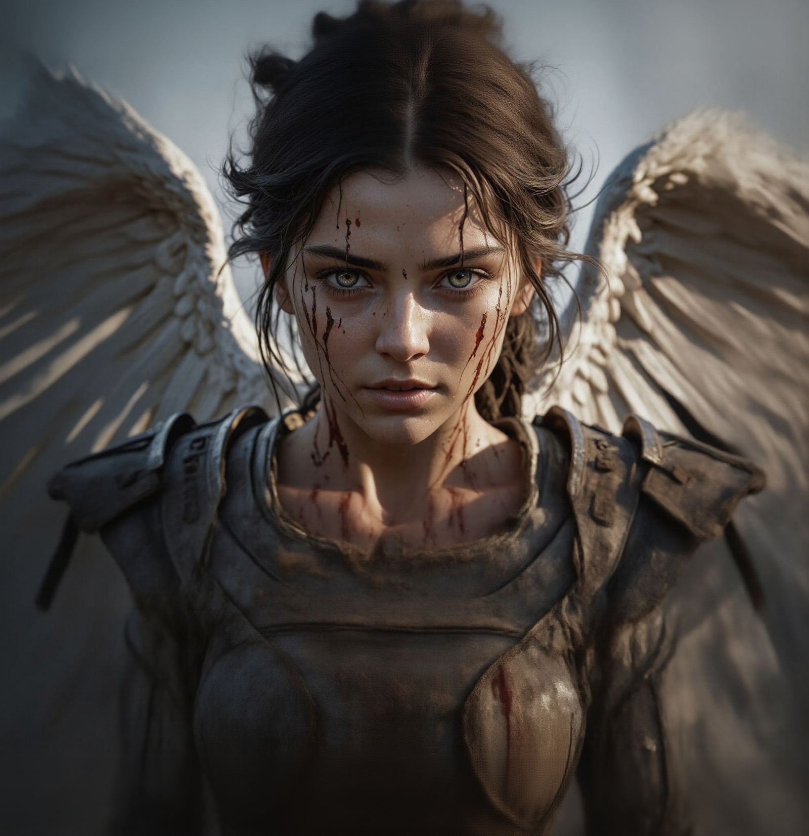 Fierce Battle Angel Portrait in Dark Epic Fantasy