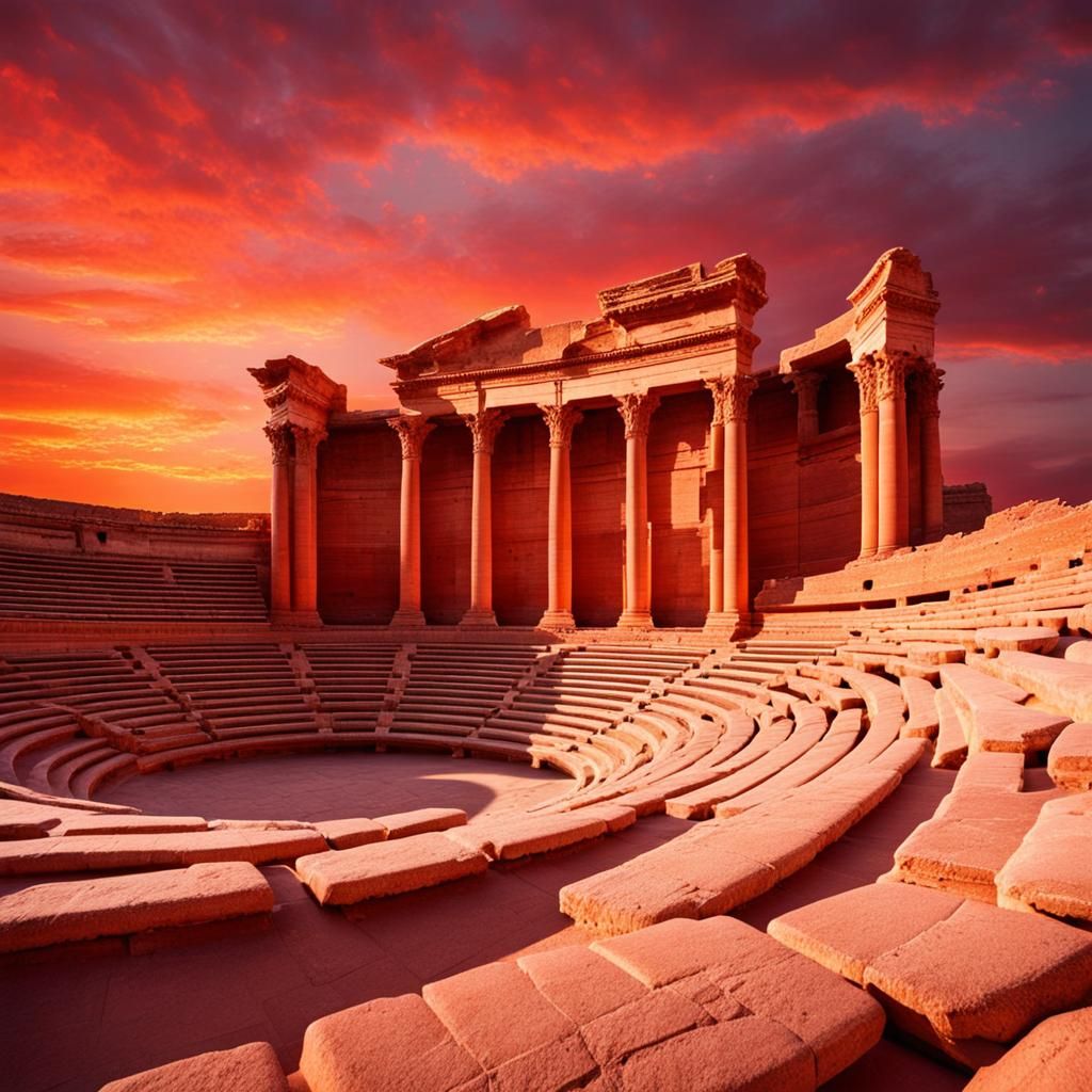 Ancient ruins (Syria, Palmyra, amphitheatre)