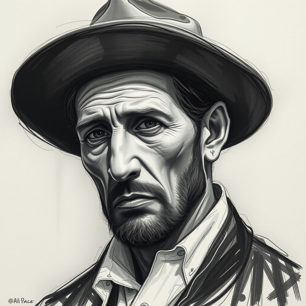 Expressive Portrait in Charcoal