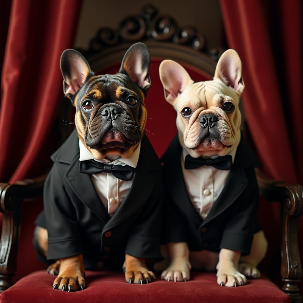 Bulldogs in Tuxedos: Victorian-Style Portrait