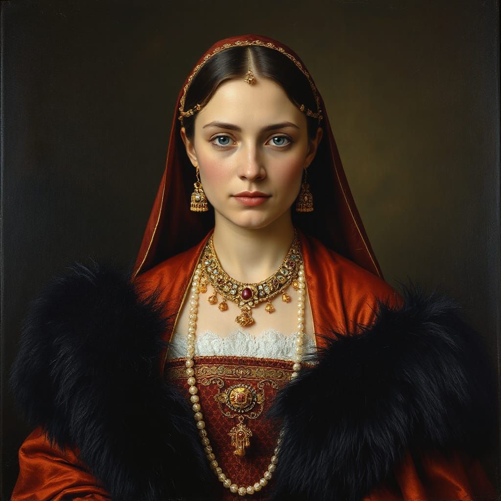 13th Century Kayi Bride Oil Painting