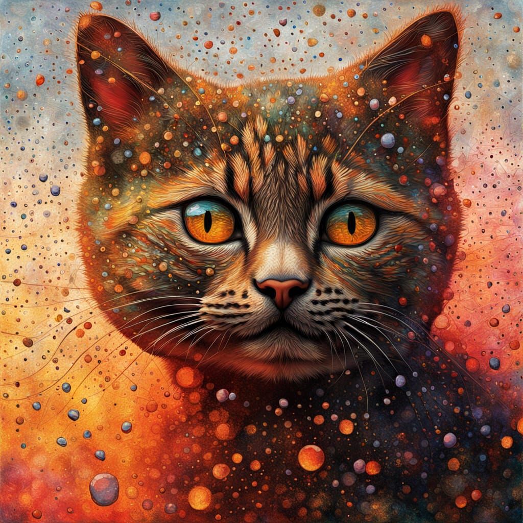 Cute Kitten Shakes Off Rain in Sunset Splendor