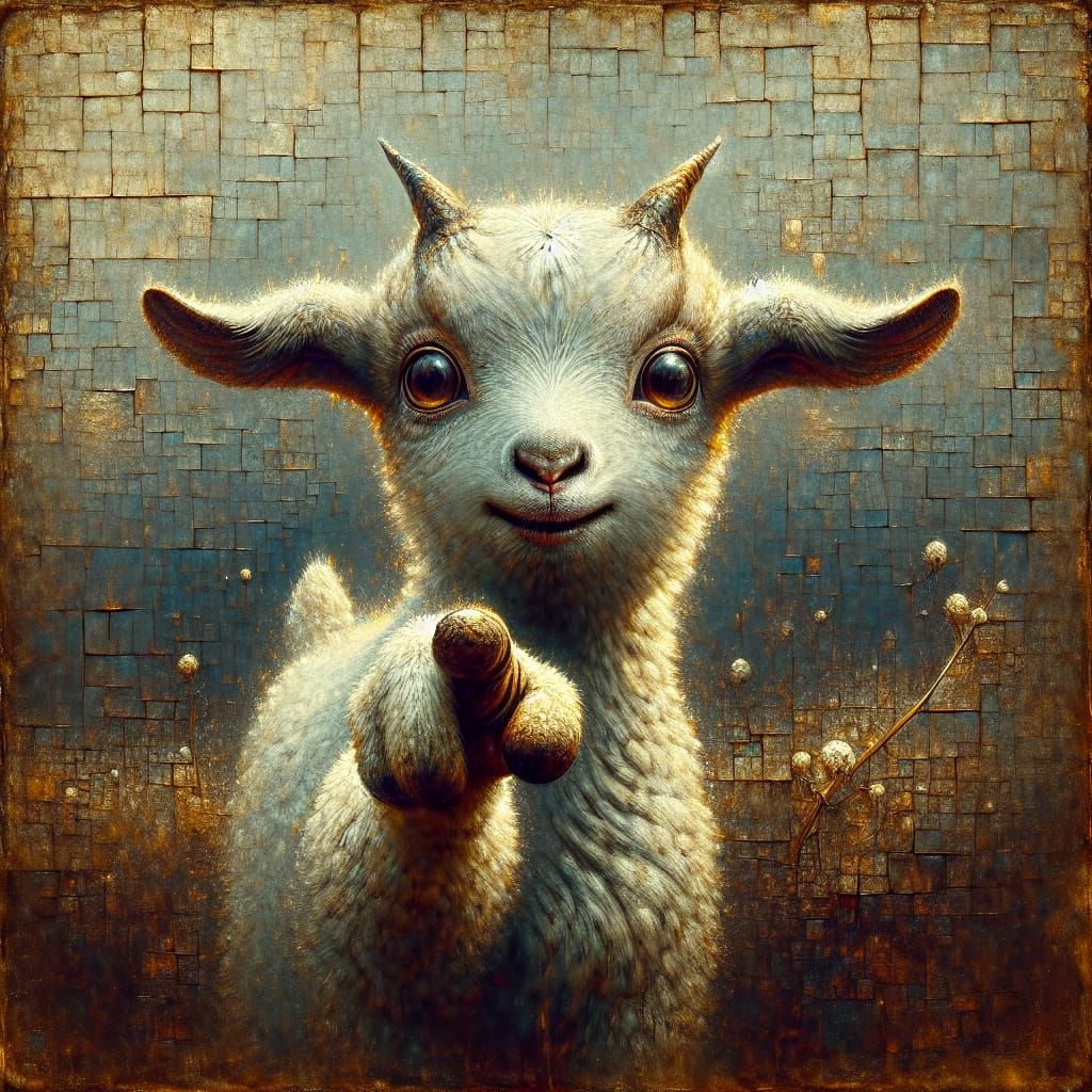 Vibrant Goat Concept Art in a Moody Digital Painting