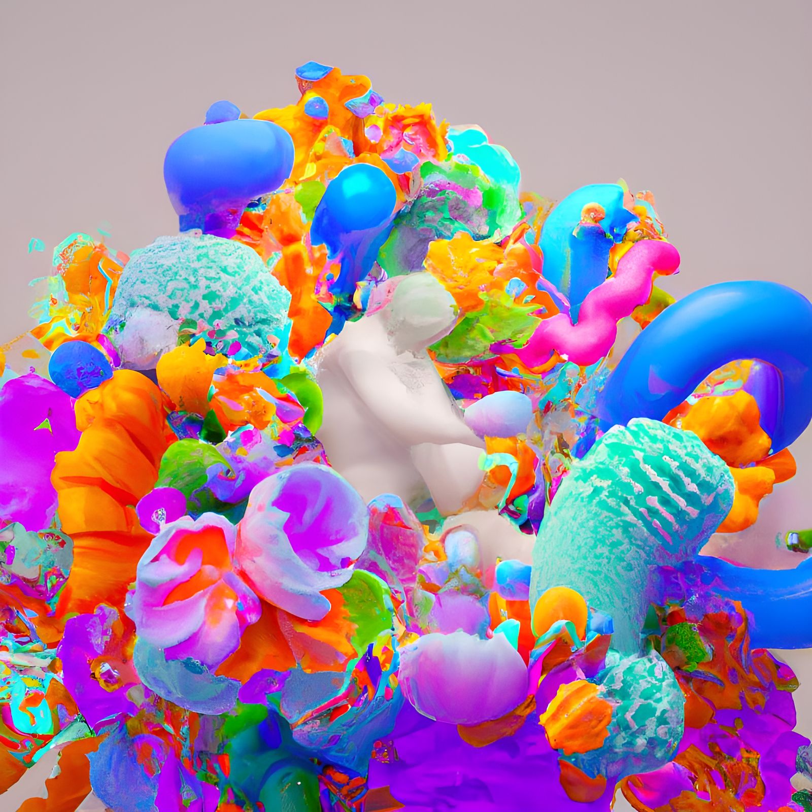 Happy Bloomcore Girl in Neon Elegance