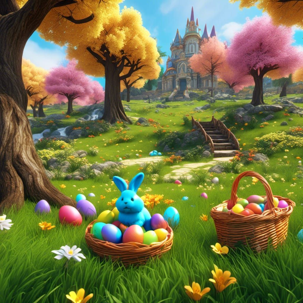 Easter Egg Hunt in a Beautiful Park