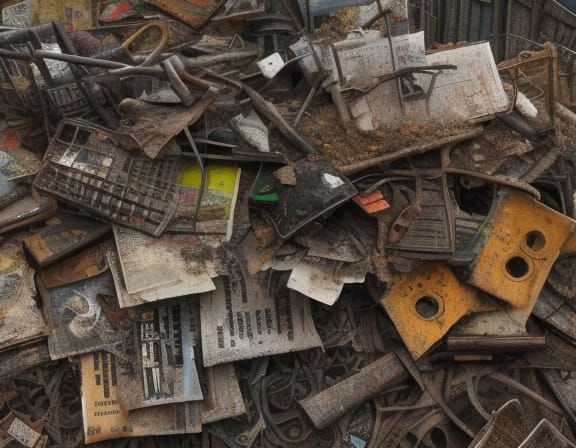 Surreal Macro Image of Discarded Trash
