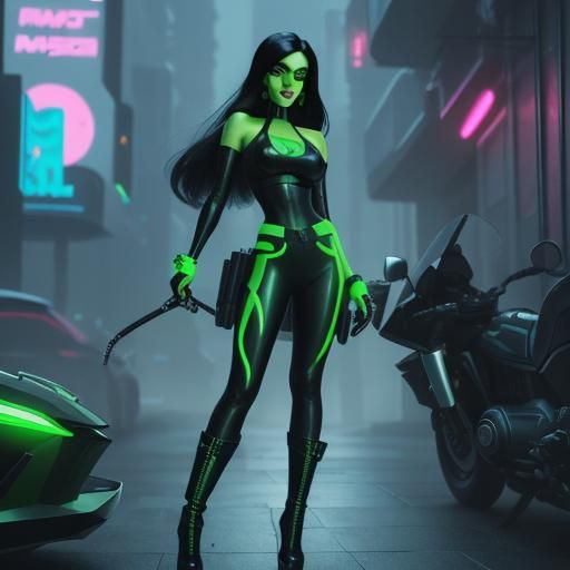 Shego in Cyberpunk 2099 Style