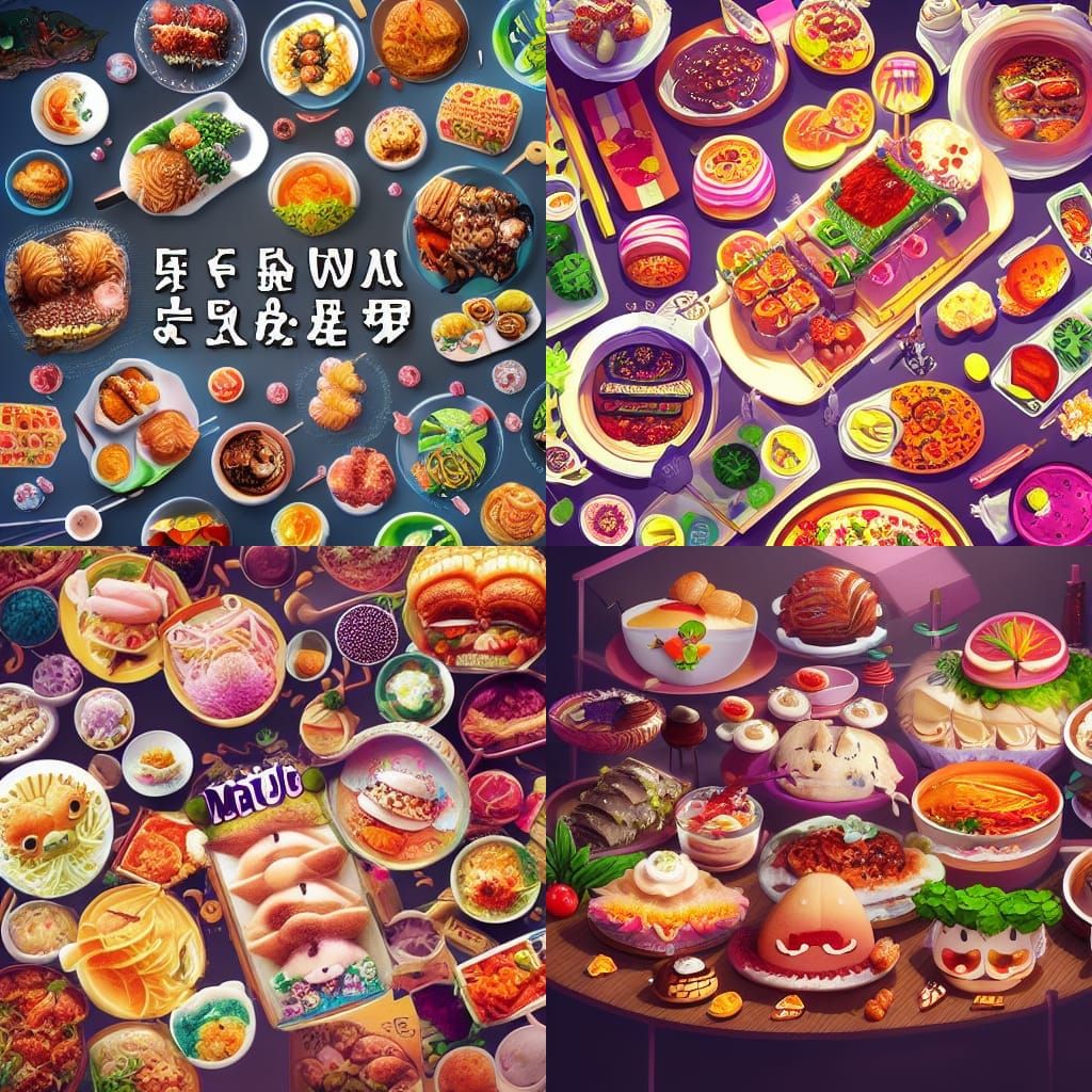Kawaii Food Collection: Digital Matte Painting