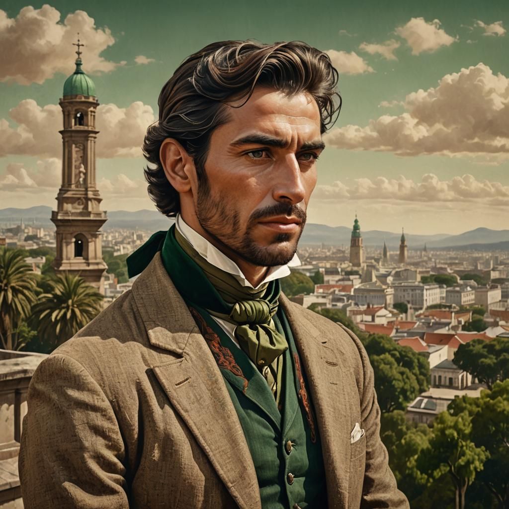 Historical Portrait of Argentine Man in Buenos Aires