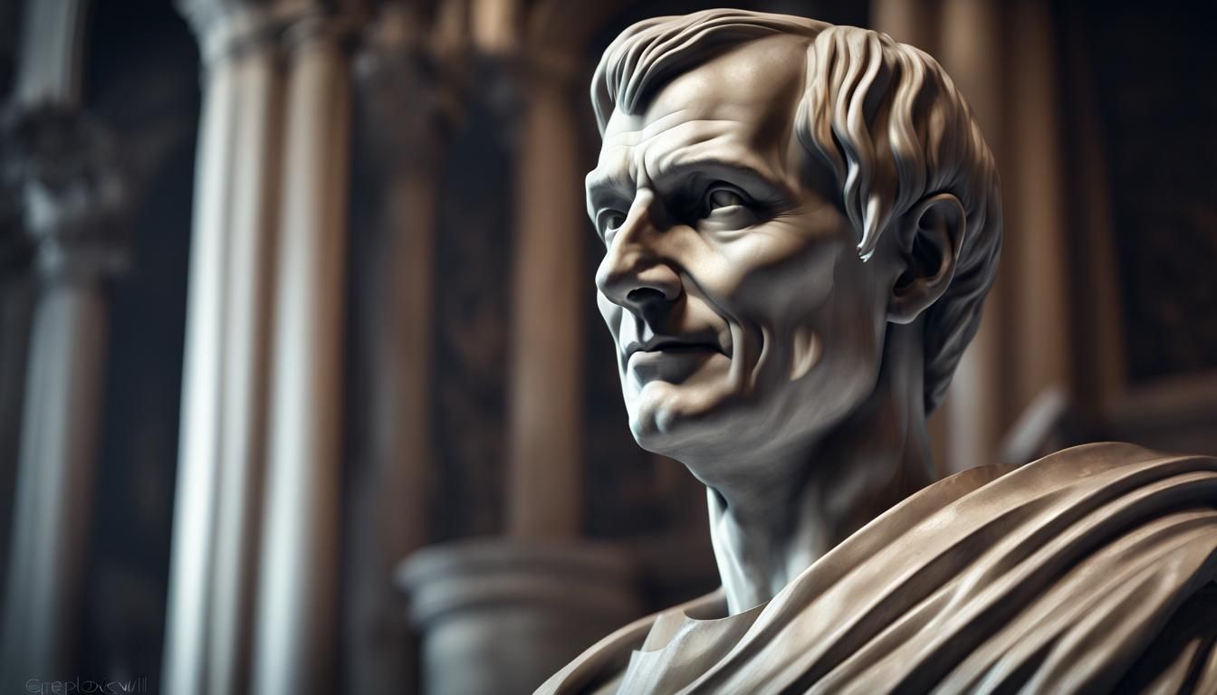 Marble Statue Portrait of Machiavelli in Castle