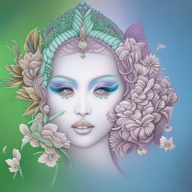 Ethereal Fantasy Woman in Hyperdetailed Color