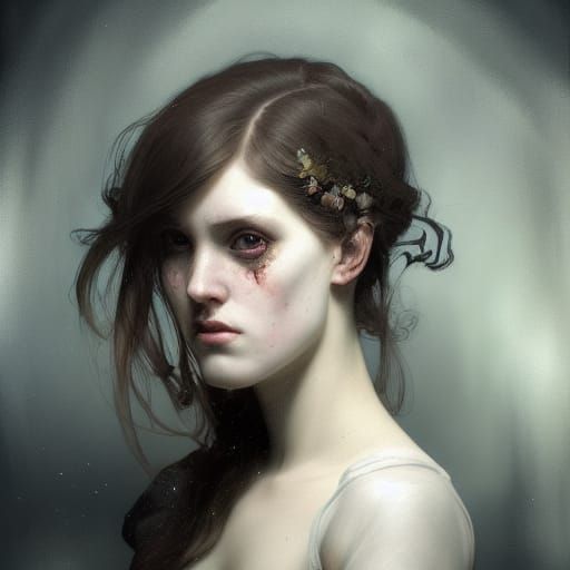 Victorian Asylum Inmate Portrait, Detailed Concept Art