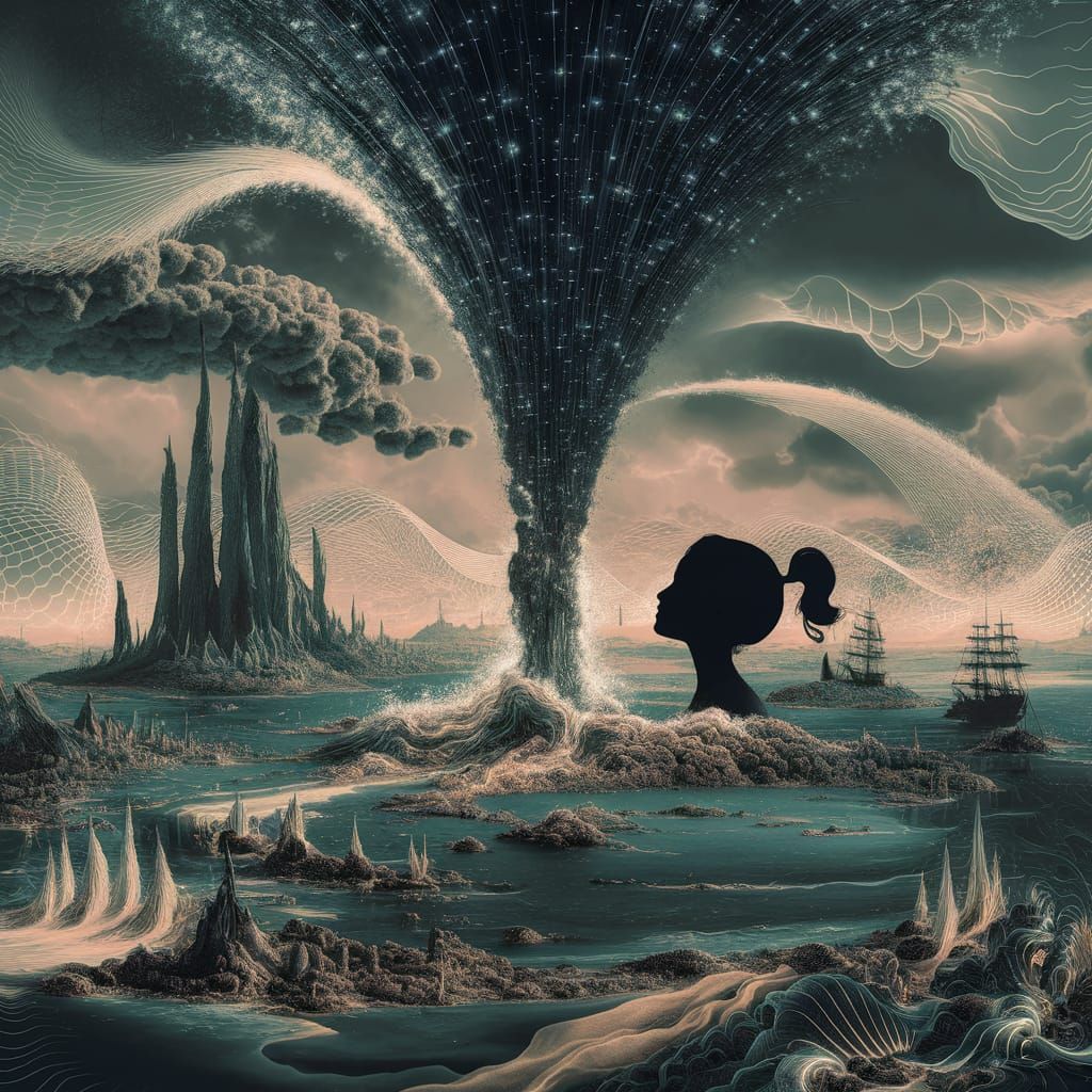 Surreal Dreamscape in Vibrant, Hyper-Detailed Style