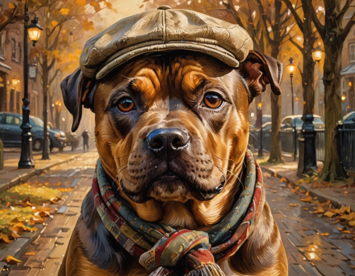 English Gentleman Bull Terrier in Warm Earthy Hues