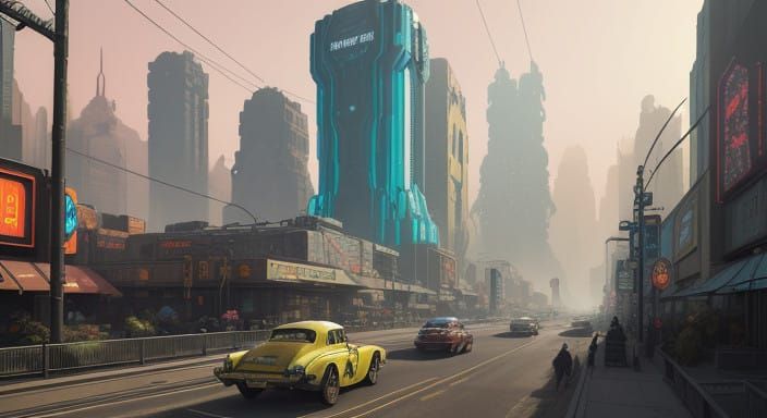 Retro-Futuristic American Metropolis in Art Deco Splendor