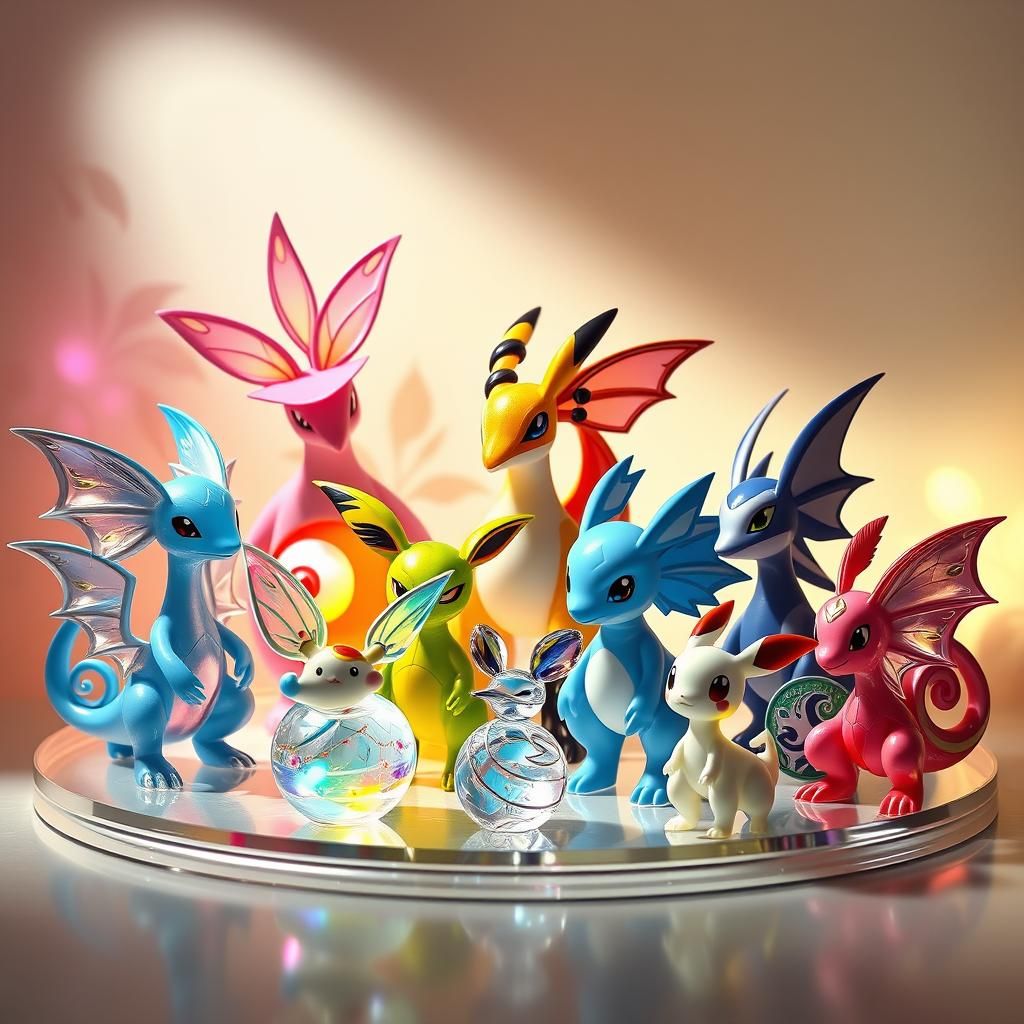 Pokemon Figurines in Art Nouveau Style