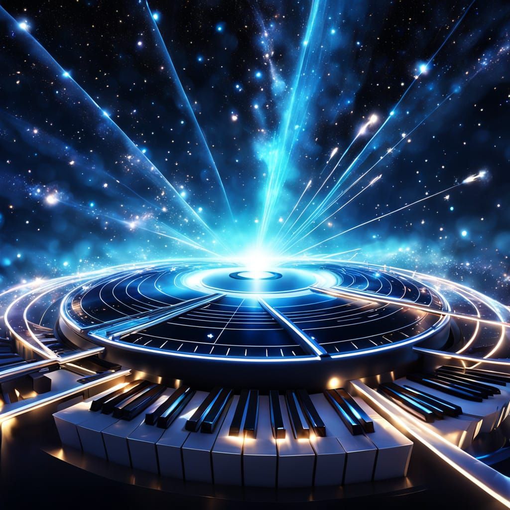 Galactic Music Dreamscape in Deep Black Nebula