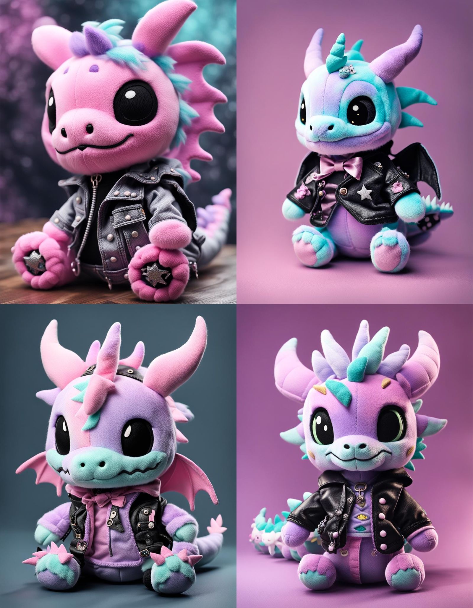Pastel Goth Sanrio Dragon Plush Toy