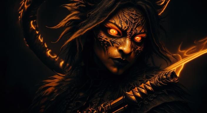 Fierce Lindworm Creature in Gothic Lighting