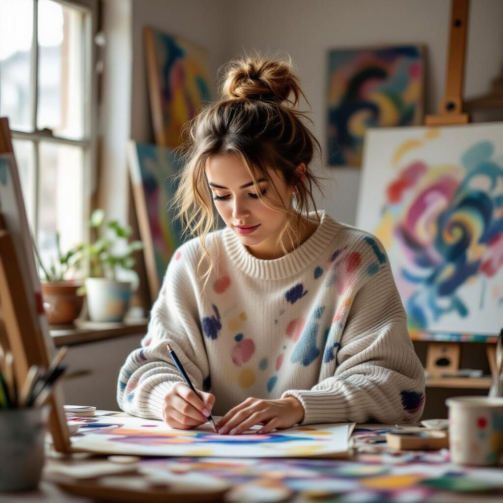 Shy Artist Finds Joy and Inspiration in Her Studio