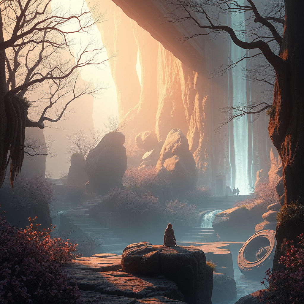 Ethereal Fantasy Scene with Soft Lighting