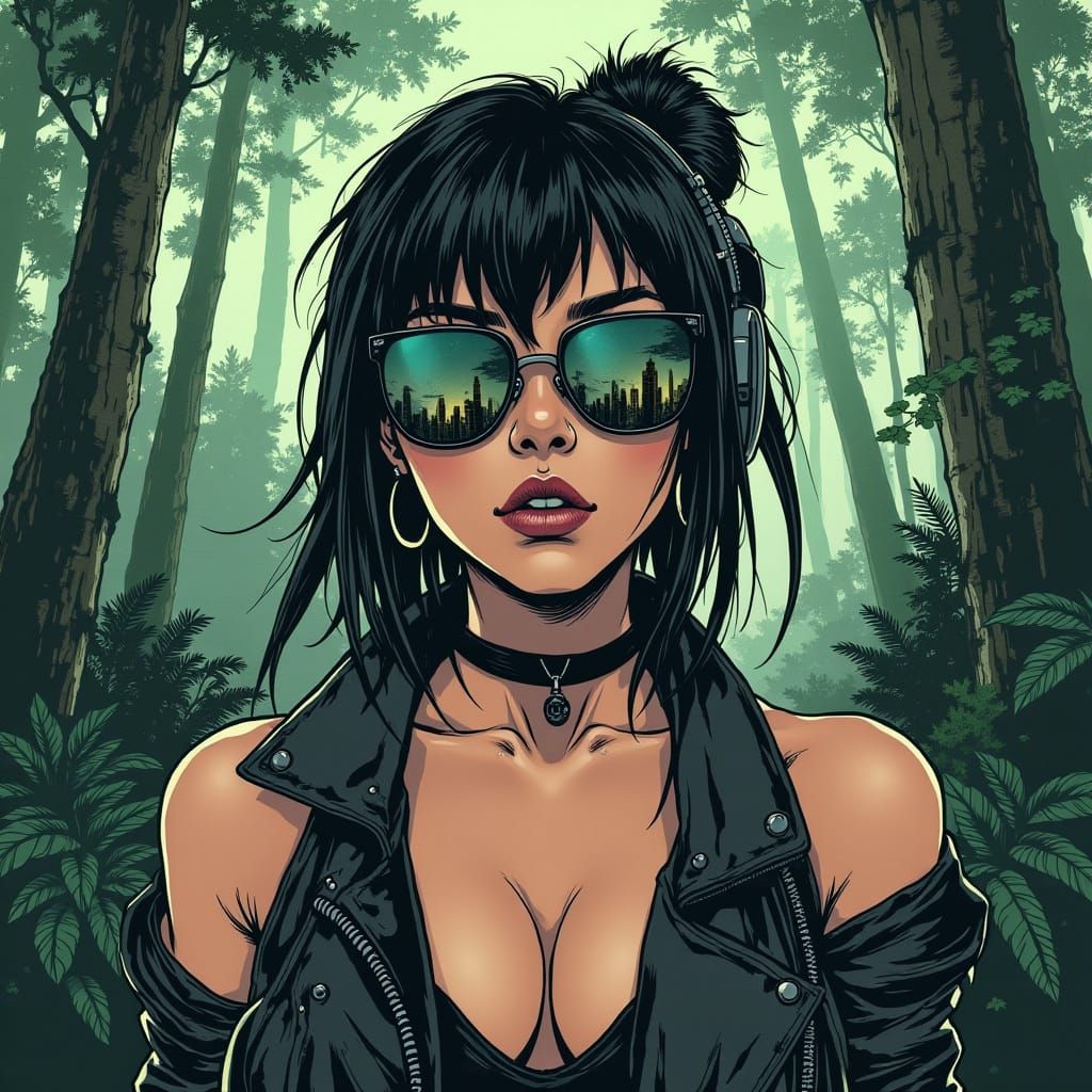 Cyberpunk Goddess in a Verdant Oases