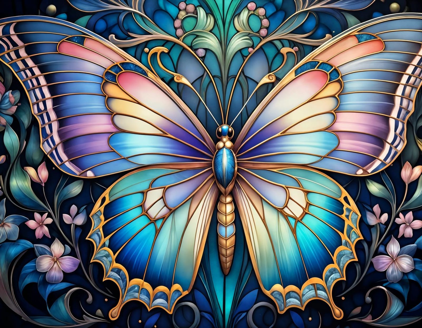 Delicate cloisonné butterfly