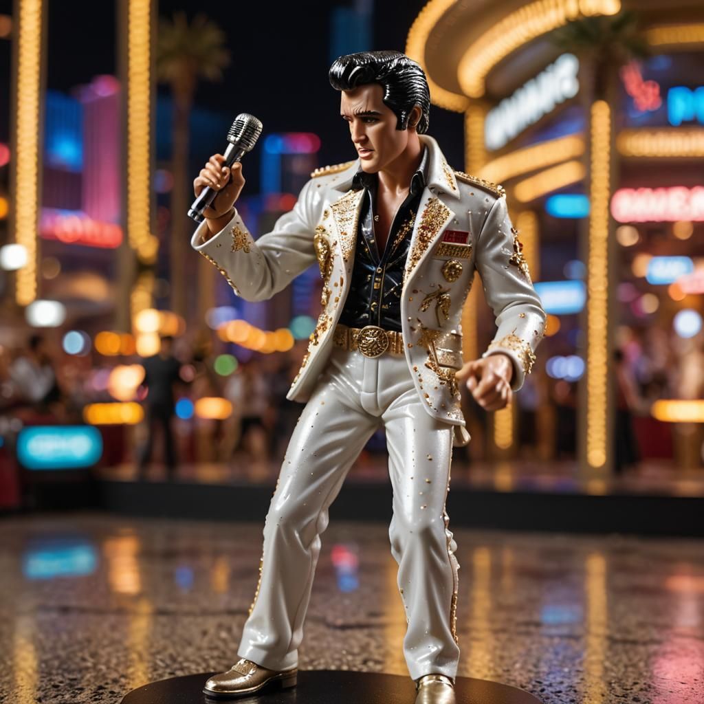 Elvis Action Figure in Extravagant Vegas Style