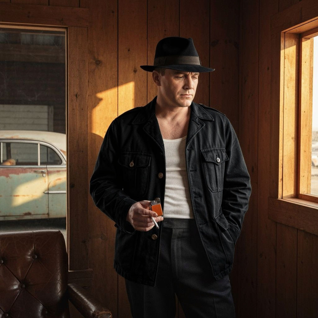 1950s American Veteran Lighting Cigarette